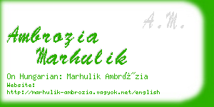 ambrozia marhulik business card